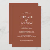 Elegant Monogram Burnt Oranje Terracotta Wedding Kaart (Voorkant / Achterkant)