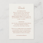 Elegant Monogram Burnt Sinaasappel Bruiloft Informatiekaartje (Voorkant)