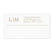Elegant Monogram Business Gold Shipping Etiket (Voorkant)