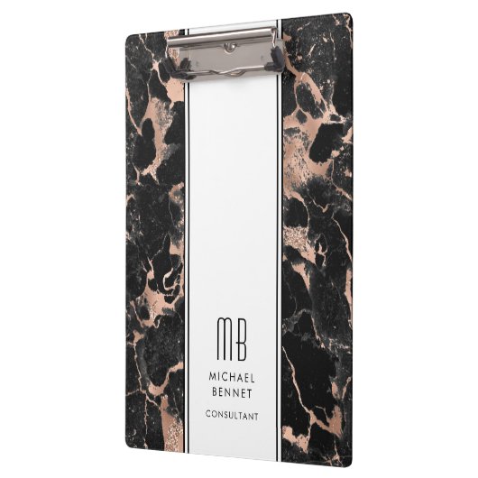 Elegant Monogram Business Klembord (Links)