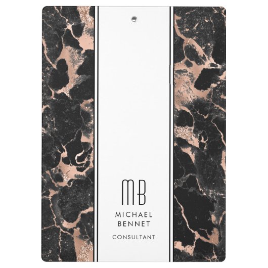 Elegant Monogram Business Klembord (Achterkant)