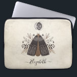 Elegant Monogram  Butterfly Laptop Sleeve<br><div class="desc">Een ,  mystieke mothapelhoes van de bohemen. Een mooie hemelsteen met bladeren in de kleur van de aardtoon. Pas het aan met jouw naam aan de voorkant van de laptop. Ontworpen voor jou door Blackberry Boulevard. Andere Mystical Moths design zijn verkrijgbaar in de winkel.</div>
