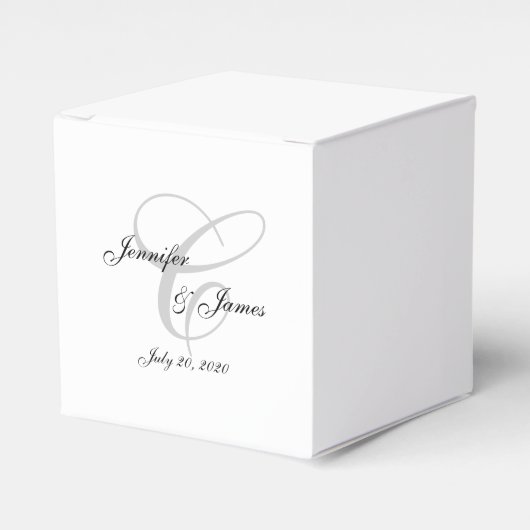 Elegant monogram C | Bruiloft gunstboxen Bedankdoosjes (Voorkant Zijde)