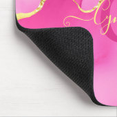 Elegant monogram "C" roze gouden agaat steen Muismat (Hoek)