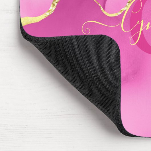 Elegant monogram "C" roze gouden agaat steen Muismat (Hoek)