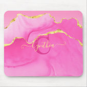 Elegant monogram "C" roze gouden agaat steen Muismat (Voorkant)