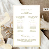 Elegant Monogram Champagne bruiloft programma