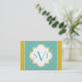 Elegant Monogram Chubby Calling Card Contactkaartje (Staand voorkant)