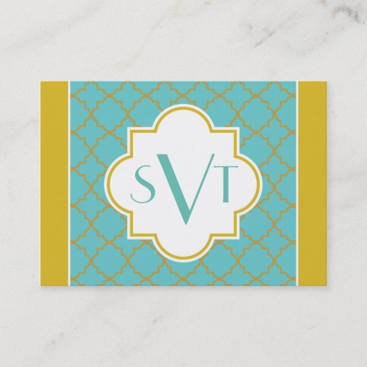 Elegant Monogram Chubby Calling Card Contactkaartje (Voorkant)