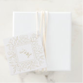 Elegant Monogram Classic Floral Weddenschap Bedank Bedankjes Labels (In situ)