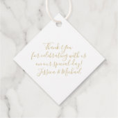 Elegant Monogram Classic Floral Weddenschap Bedank Bedankjes Labels (Achterkant)