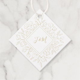 Elegant Monogram Classic Floral Weddenschap Bedank Bedankjes Labels