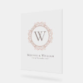 Elegant Monogram Classic Initiaal Bruiloft Acryl Bord (Hoek)