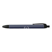 Elegant Monogram Classic Laurel WreatBlue Pen (Bovenkant)