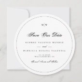 Elegant Monogram Classic Lijst foto Opslaan van de Kaart (Voorkant)