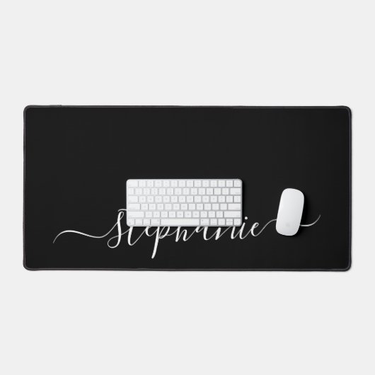 Elegant Monogram Classic Minimaal Zwart-Wit Bureaumat (Keyboard & Muis)