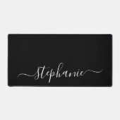 Elegant Monogram Classic Minimaal Zwart-Wit Bureaumat (Voorkant)