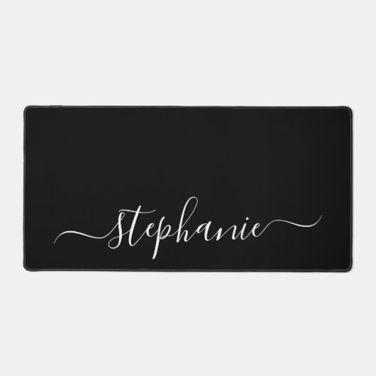 Elegant Monogram Classic Minimaal Zwart-Wit Bureaumat (Voorkant)