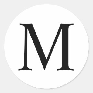 Elegant Monogram Classic Round Sticker