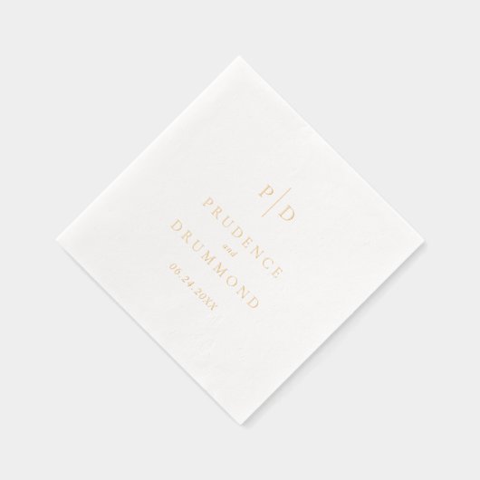 Elegant Monogram Classic Wedding Folie Servetten (Rechts)