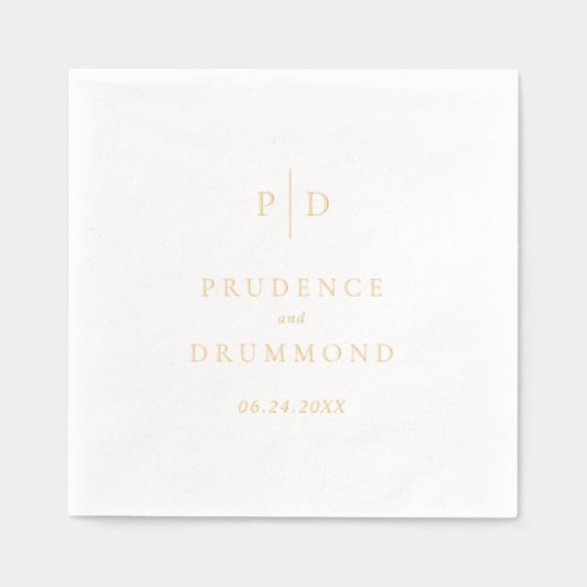 Elegant Monogram Classic Wedding Folie Servetten (Voorkant)