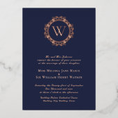 Elegant Monogram Classic Wedding Folie Uitnodiging (Voorkant)