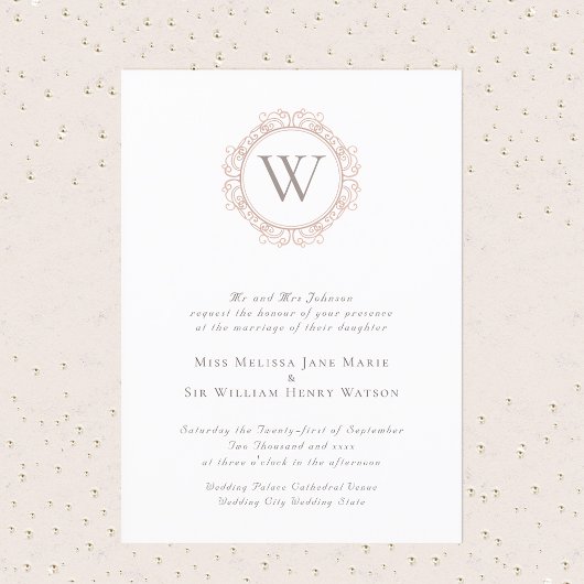 Elegant Monogram Classic Wedding Kaart