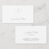 Elegant Monogram Clean Plain Luxury Design Trendy Visitekaartje (Voorkant / Achterkant)