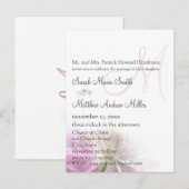 Elegant Monogram Clematis bruiloft uitnodiging Briefkaart (Voorkant / Achterkant)