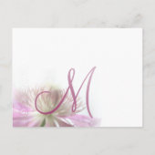 Elegant Monogram Clematis bruiloft uitnodiging Briefkaart (Achterkant)