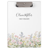 Elegant Monogram Colorful Flower Garden Floral Klembord (Voorkant)