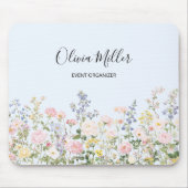 Elegant Monogram Colorful Flower Garden Floral Muismat (Voorkant)