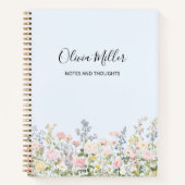 Elegant Monogram Colorful Flower Garden Floral  Notitieboek (Voorkant)