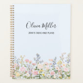 Elegant Monogram Colorful Flower Garden Floral Planner (Voorkant)