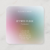 Elegant Monogram Colorful Sjabloon Luxe Modern Vierkante Visitekaartje (Achterkant)