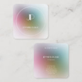 Elegant Monogram Colorful Sjabloon Luxe Modern Vierkante Visitekaartje (Voorkant / Achterkant)