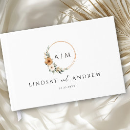 Elegant Monogram Copper Earthy Botanical Gastenboek