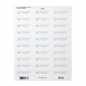 Elegant Monogram cornflower blauw aangepast adres Etiket (Full Sheet)