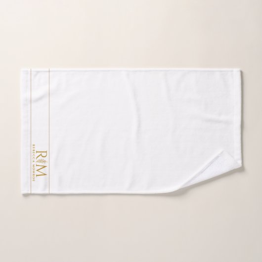 Elegant Monogram Couple Gold Name Monogram Bad Handdoek (Handdoek)