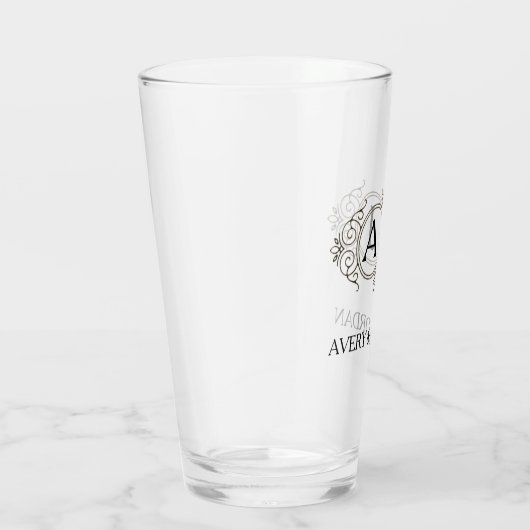 Elegant Monogram couple initials luxurious style Glas (Rechts)