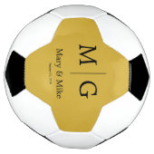 Elegant Monogram Couple Name Metallic Gold Voetbal (Gedraaid)