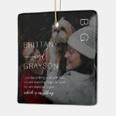 Elegant Monogram Couplo Kerstkeramiek Keramisch Ornament (Links)