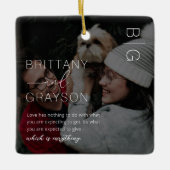 Elegant Monogram Couplo Kerstkeramiek Keramisch Ornament (Voorkant)