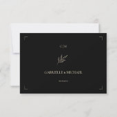 Elegant Monogram Cream and Black Wedding  RSVP Kaartje (Achterkant)