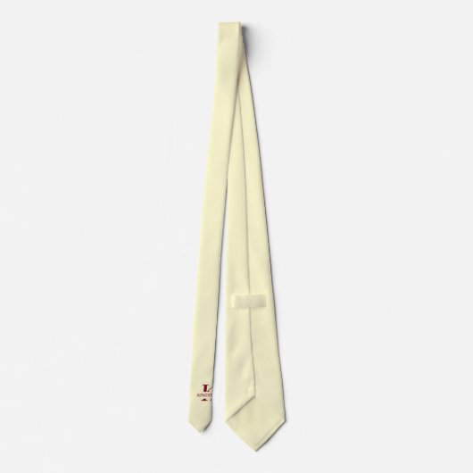 Elegant Monogram Cream | Burgundy Stropdas (Achterkant)