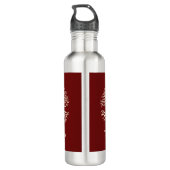 Elegant Monogram Cream Tree of Life on Burgundy Waterfles (Achterkant)