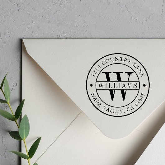 Elegant Monogram | Creëer Uw eigen retouradres Rubberstempel