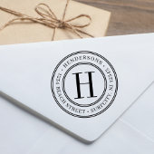 Elegant Monogram | Creëer Uw eigen retouradres Rubberstempel
