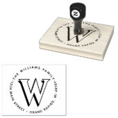 Elegant Monogram│Creëer Uw eigen retouradres Rubberstempel (Gestempeld)