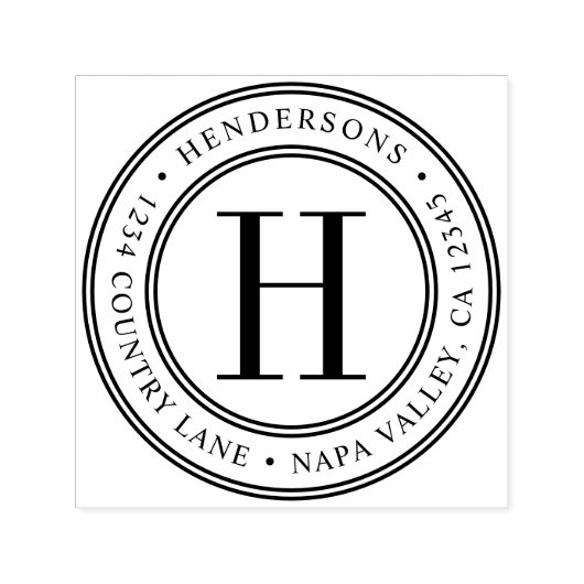 Elegant Monogram | Creëer Uw eigen retouradres Zelfinktende Stempel (Design)